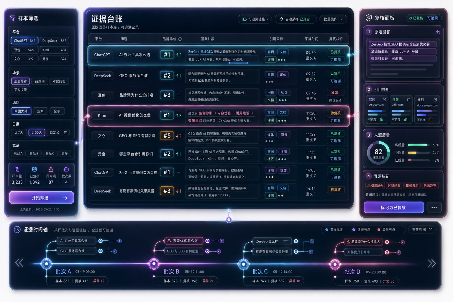 ZerGeo 原始回答证据底稿